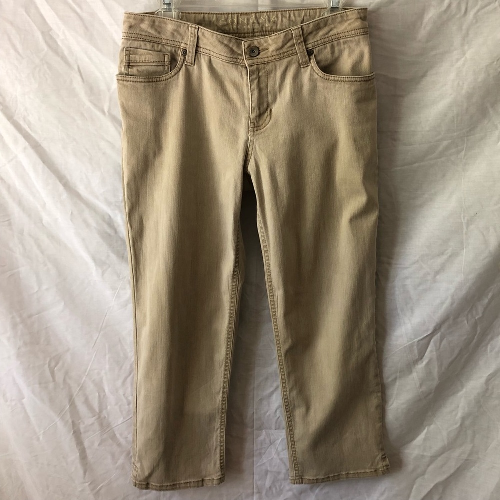Sonoma Capris Sz 4 Khaki Stretch Denim Five Pocket